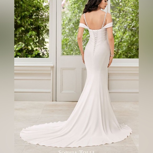 Sophia Tolli Y21976 Ines Beaded Straps Bridal Dress w/ bustle - Picture 5 of 16